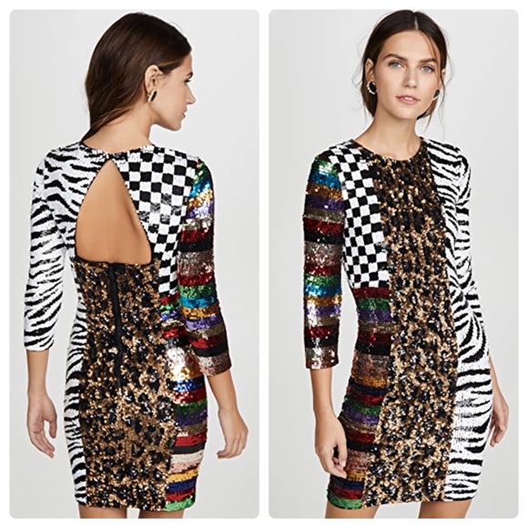 ALICE + OLIVIA Jae Multicolored Sequin Dress - Picture 3 of 14